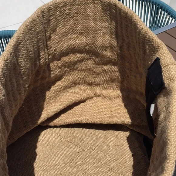 Large (2) collapsible storage bins 16.5 h x 16 deep Jute + Cotton​-- a pair - Picture 5 of 11